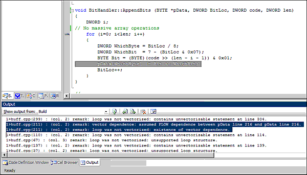 Intel C/C++ компилятор сообщает о том, какие участки кода не могут быть векторизованы и почему.