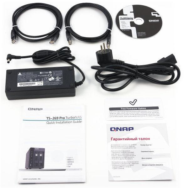 Комплект поставки QNAP TS-269 Pro