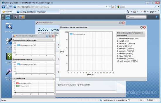 Synology DS710+, утилита DSM