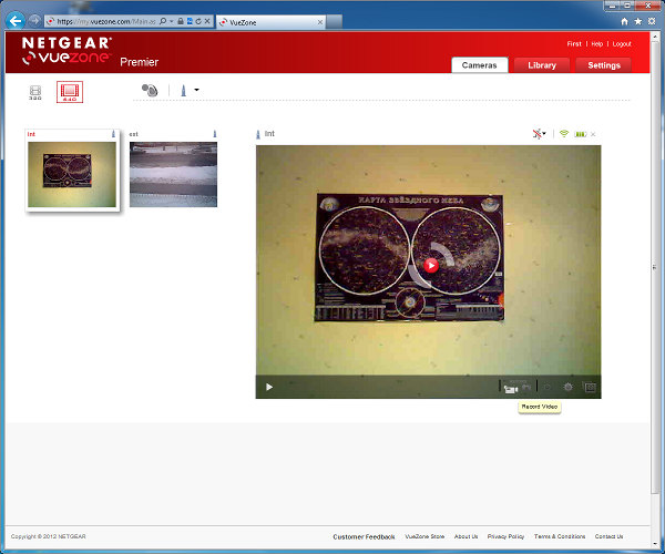 Web-интерфейс сервиса Netgear VueZone