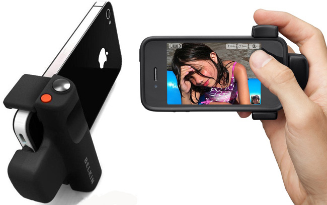 Большая чёрная кнопка LiveAction Camera Grip предназначена для активации съёмки фото, а маленькая красная — видео