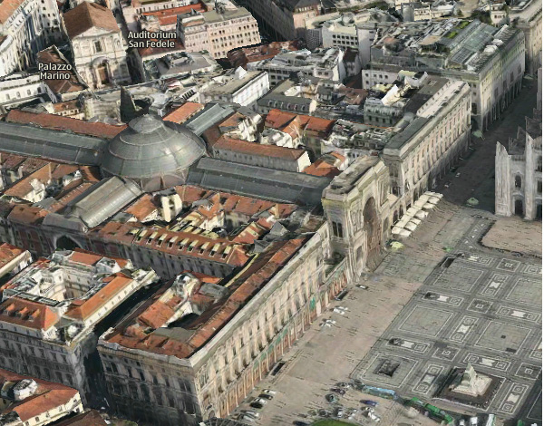 Соборная площадь Милана — трёхмерная модель в Nokia Ovi Maps (технология С3)