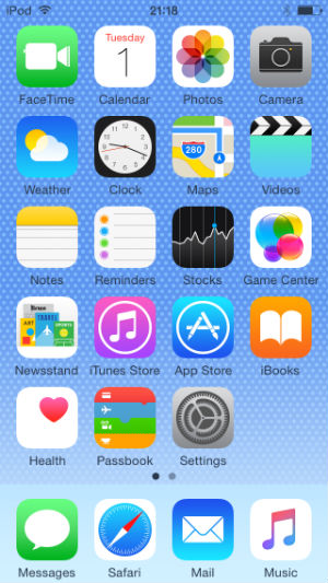 Скриншот iPod touch 2015 года